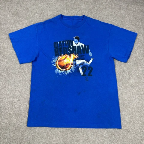 Los Angeles Dodgers Shirt Mens Medium Blue Short Sleeve MLB Baseball Krenshaw 22 Cover