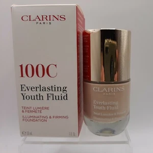 Clarins Everlasting Youth Fluid Illuminating Firming Foundation Makeup 100C 1oz - Picture 1 of 7