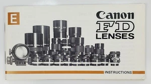 Canon FD Lenses Instructions Manual Guide Booklet E Japan B5368c Vintage A - Picture 1 of 6