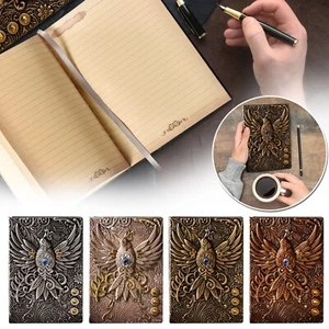 Vintage Leather Journal Diary Antique With Lined Paper Cool Leather Sketchbook - Picture 1 of 16