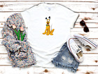 Pluto Mickey Mouse Cartoon White Womens 3 4 Short Sleeve T Shirt P118