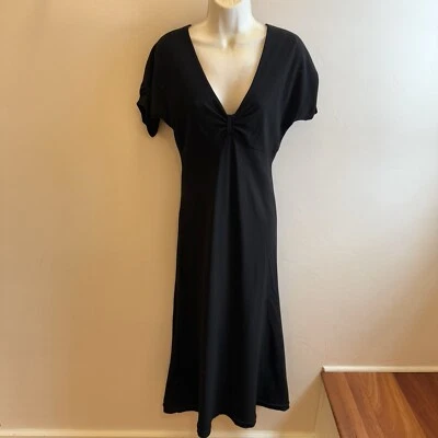 Vestido Jones New York Cuello en V Midi Vestido de Cóctel Negro Talla 6 Foto 1 de 4