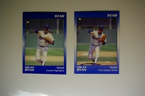 2 Diff 1991 Blue Star Nolan Ryan Baseball Cards Mets Angels Rangers Astros Old