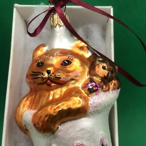 Christopher Radko 1995 Starlight Club Ornament "Purrfect Present" - Picture 1 of 4