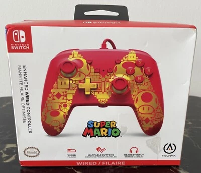 PowerA Enhanced Wired Controller for Nintendo Switch - Mario Golden M - Image 1 of 3
