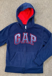 Gap Kids Hoodie Size M (8/9) Full Zip Fleece Spell Out Long Sleeve Vintage - Picture 1 of 8