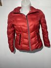 Guess Winter puffer jacket Coat Womans Sz Med Lightweight Zippered  Pockets Red