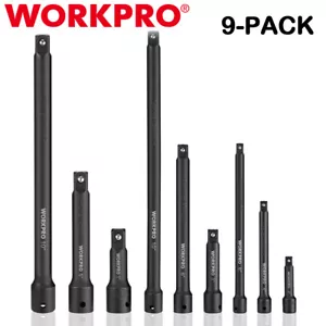 WORKPRO 9PC Impact Socket Driver Extension Bar Set 1/4" 3/8" 1/2 Drive Extension - Picture 1 of 12