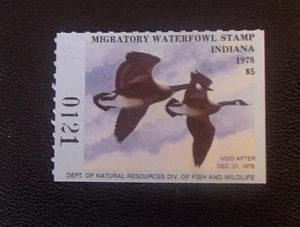 1978 Indiana Waterfowl Duck Hunting Stamp #121 - MNH Lot#M90 - Picture 1 of 1