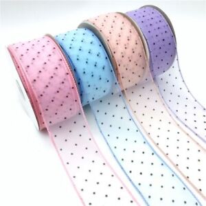 Broadside Lace Organza Dots Ribbons Sewing Fabric Crafts Wedding Ribbon 3yards