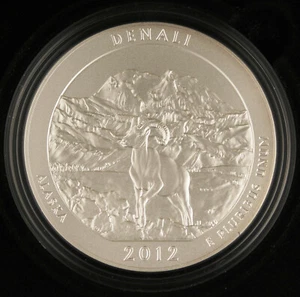 2012 P Denali America the Beautiful 5 oz moneda de plata nq4 edición de coleccionista gema - Imagen 1 de 4