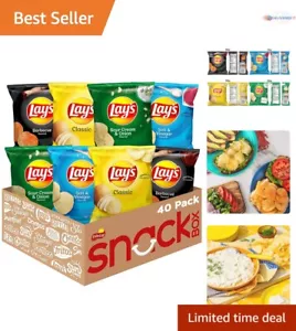 Delicious 40-Pack Potato Chips: BBQ, Sour Cream & Onion, Classic, Salt & Vinegar - Picture 1 of 8
