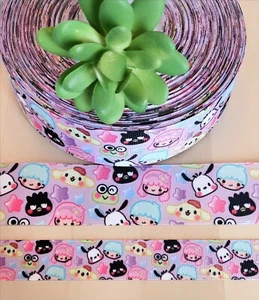 7/8 & 1.5" (1 YD) Hello Kitty & Friends Grosgrain Ribbon Keroppi Pochacco Badtz - Picture 1 of 1