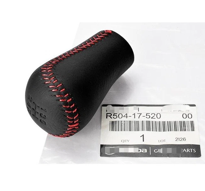 Mazda R504-17-520 00 RX-7 FD3S Negro Rojo Puntada Cuero Cambio OEM Perilla OEM Foto 1 de 4