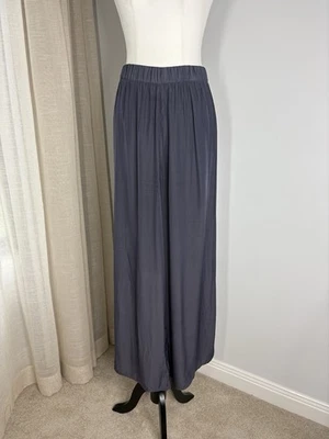 Witchery Silky Wide Leg Pants Size 14 L Flowy Grey Comfort Elastic Waist - image 1 of 4