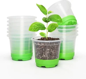 12 paquetes de macetas para vivero de plantas, tazas de plástico para jardinería de 4" - Imagen 1 de 7