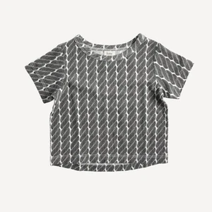 Kate Quinn Nautical Rope Black & White Short Sleeve Boxy Tee Shirt Size 5Y Bambo - Picture 1 of 4