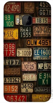 Cover per Htc One M9,in plastica rigida,design targhe - Immagine 1 di 4
