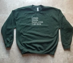 Starbucks Grande Vanilla Sweet Creem Cold Brew Coffee Crewneck Green XL Gildan - Bild 1 von 6