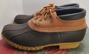 LL Bean Mens Sz 8M Bean Boots Leather Gumshoes Low Cut Duck Shoes Waterproof USA - Picture 1 of 11