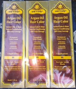 (3) One 'n Only ARGAN OIL Permanent Intense Hair Color Shine 3 fl oz Blonde - Picture 1 of 9