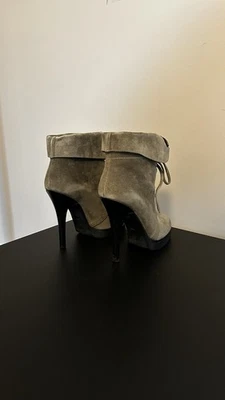 Vintage Giuseppe 2010s Combat Stiletto Platform Lace Up Heeled Suede Booties - Image 1 of 4