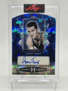 2025 Leaf Sports Heroes Jerry West Hall Heroes Crystal Foil Blue Autograph #1/4 - Picture 1 of 3