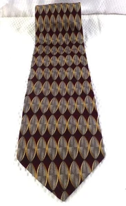 Louis Roth Handmade Silk Tie Egg Shape Pattern Burgundy/Gray - Picture 1 of 4