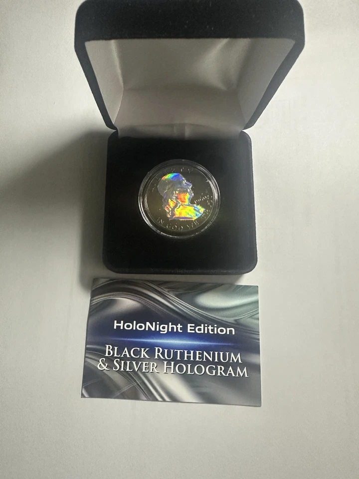 1960  Black Ruthenium Franklin Half Dollar w/ Hologram – Limited Edition Coin - Image 1 of 1