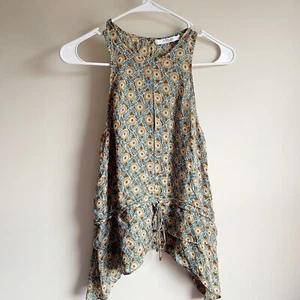 Derek Lam 10 Crosby 100% Silk Floral Cinched Tank Top Size XS - Picture 1 of 5