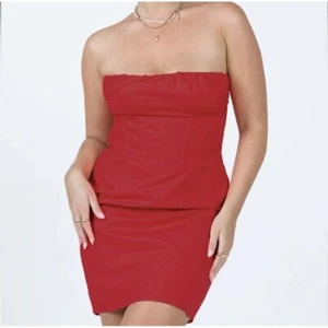 Prinzessin Polly rot Efeu Korsett Mini trägerloses Kleid Größe 8 neu mit Etikett - Bild 1 von 10
