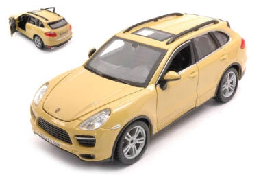 MODELLINO AUTO STATICO BURAGO PORSCHE CAYENNE TURBO GIALLO MODELLISMO SCALA 1:24 - Immagine 1 di 2