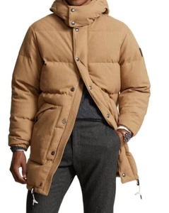 Polo RALPH LAUREN WOOL COAT Boulder Down Puffer Jacket Hooded Brown Shield sz M - Picture 1 of 24
