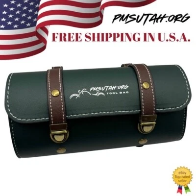 Leather Bag Pouch Motorcycle Front Fork Rear Sissy Bar Tool Kit Holder Storage - Image 1 of 4