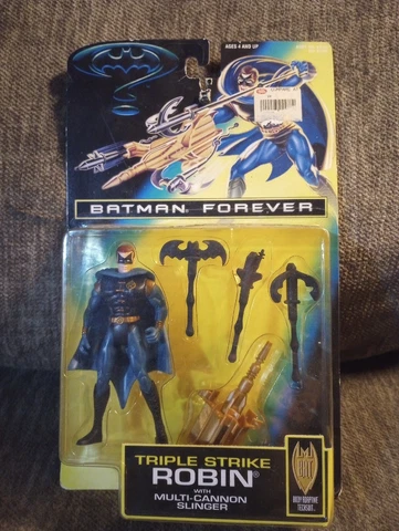 Vintage 1995 Kenner Batman Forever - Triple Strike Robin Figure - SEALED NEW Cover