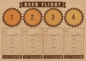 Cheers and Beers Beer Flight Tasting Paper Placemats 24 Per Pack 14" x 10"  - Picture 1 of 1