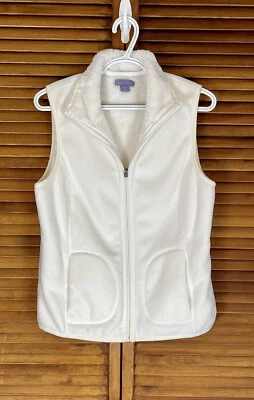 Laura Scott 抓绒背心人造毛皮衬里象牙色,尺寸 M,COZY!! 二手状况完好!! — 第 1/4 张图片