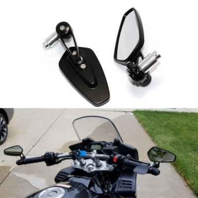 For Suzuki XR400 TU250X GS550 Motorcycle 7/8" Handle End Rearview Side Mirrors - Image 1 of 4