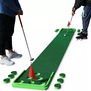 Golf Pong Spiel Set Puttingmatte Indoor & Outdoor Golf Putter Putting Green Pract - Bild 1 von 12
