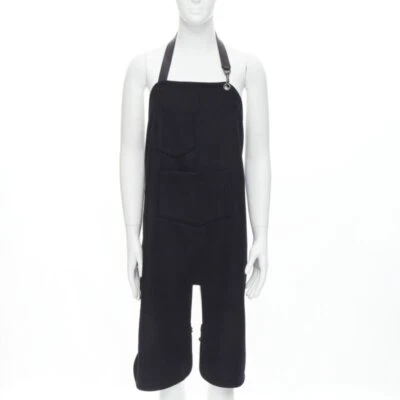 BALENCIAGA Pasarela Negro Lana Cuero Correa Hebilla Delantal peto Foto 1 de 4