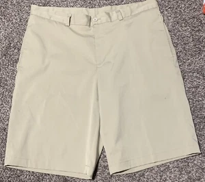 Slazenger Men's Flat Front Stretch Poly Spandex Khaki Brown Golf Shorts 36 11” - Picture 1 of 3