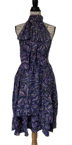 MARC BY MARC JACOBS Normandy Blue Silk Arielle Bloom Swing Draped Dress 2 - Picture 1 of 11