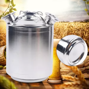 NUEVO 10L Contenedor de Limpieza Tres Cabezas Línea de Cerveza Limpiador Acero Inoxidable con Tapa - Imagen 1 de 6