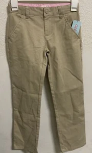 🐈⬛ Cat & Jack Girls' Straight Fit Pants -Beige🆕 👉Pick Size👇 - Picture 1 of 2