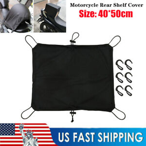 US Motorcycle Trunk Seat Rear Rack Luggage Shelf Cover Elastic Cloth Helmet Net