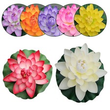 1 Large Artificial Lotus Flowers Lily Pad Floating Aquarium Pond Plants Ornament