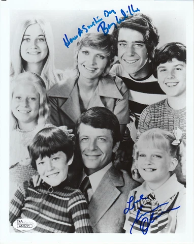 Susan Olsen Barry Williams autographed signed Brady Bunch 8x10 BW cast photo JSA Cover
