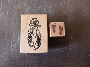 2 Fußmotive Holzstempel Ballettschuhe und Füße - Bild 1 von 12