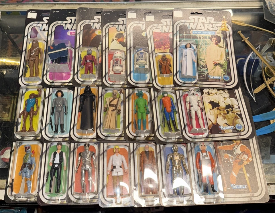 Полный первый 21 Star Wars фигурки 1977-1978 Recarded Боба Фетт Люк - Изображение 1 из 4