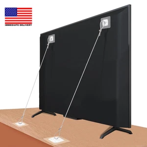 Verstellbare 42" TV Sicherheitsgurte (2er Pack + 4 Ersatzklebepad), ohne Bohren Kleber - Bild 1 von 9